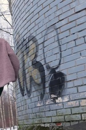 Кавказская девушка Вася писает на кирпичную стену в зимней одежде Фото 15